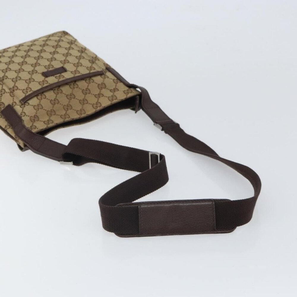 Authentic GUCCI GG Canvas Shoulder Bag Beige Silver 122793 - Picture 14 of 16